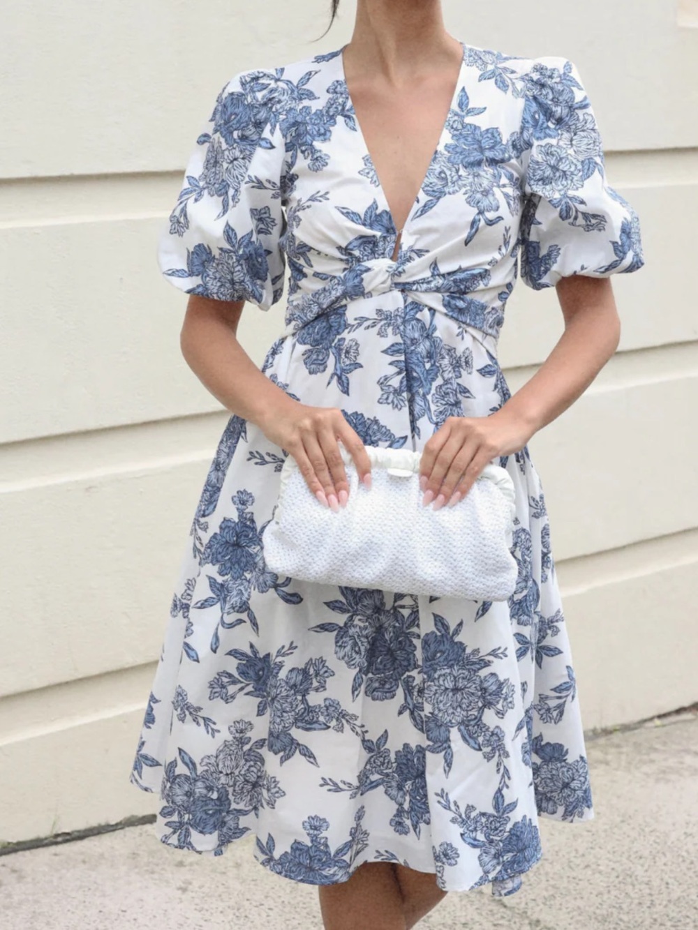 Two Sisters the Label blue and white floral print dress Size 10